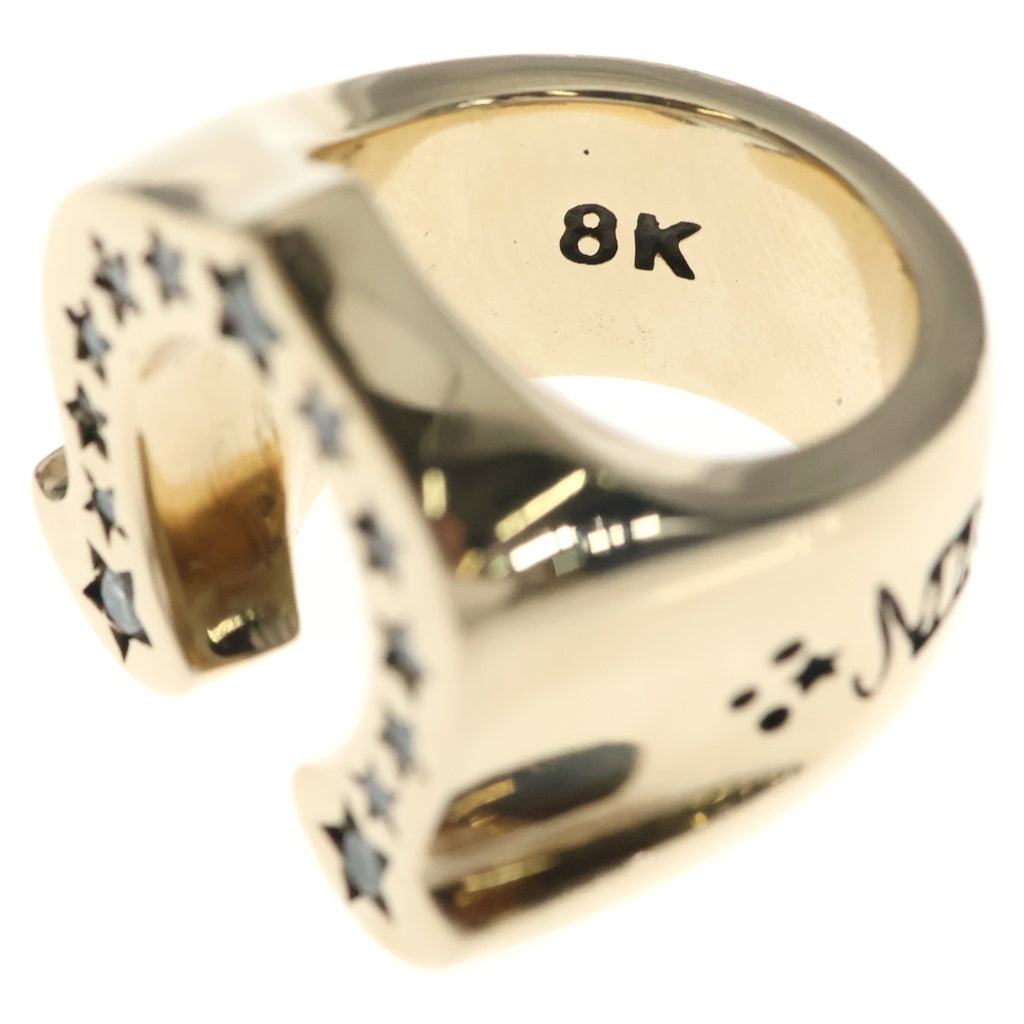 TENDERLOIN(テンダーロイン) T-H.SRING GOLD/STONE 8K ダイヤ ホースシューリング 指輪 8号 ゴールド
