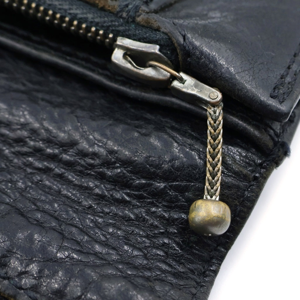 CHROME HEARTS(クロムハーツ) 2ZIP 2ジップ クロスボールボタンレザーウォレット 財布 ブラック BCA363