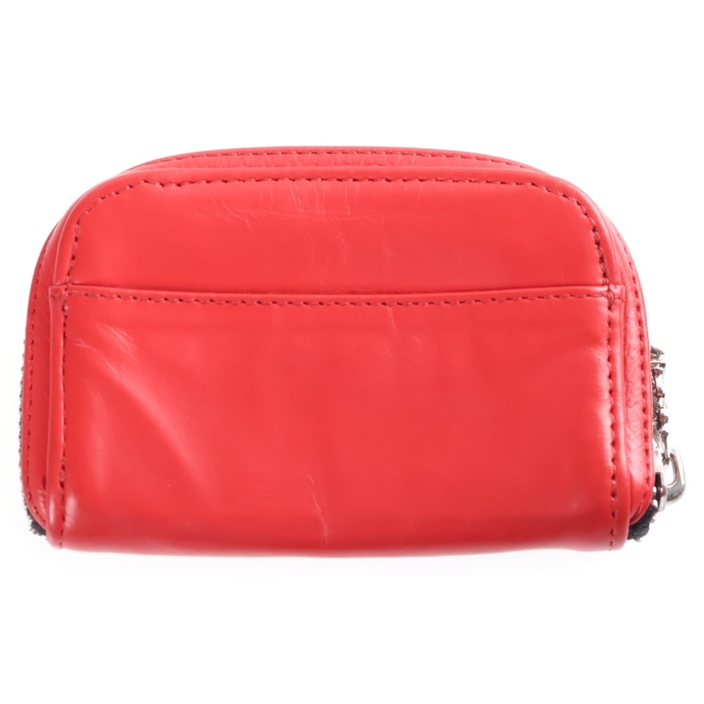 CHROME HEARTS(クロムハーツ) COIN CASE ロジウム加工 ダガージップ コインケース レッド