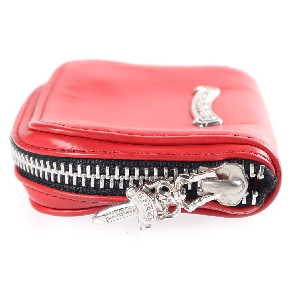 CHROME HEARTS(クロムハーツ) COIN CASE ロジウム加工 ダガージップ コインケース レッド