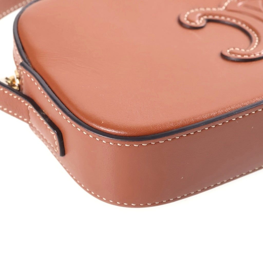 CELINE(セリーヌ) Cuir Triomphe Camera Bag キュイル トリオンフ レザーカメラバッグ ショルダーバッグ ブラウン 10J583DR8 レディース