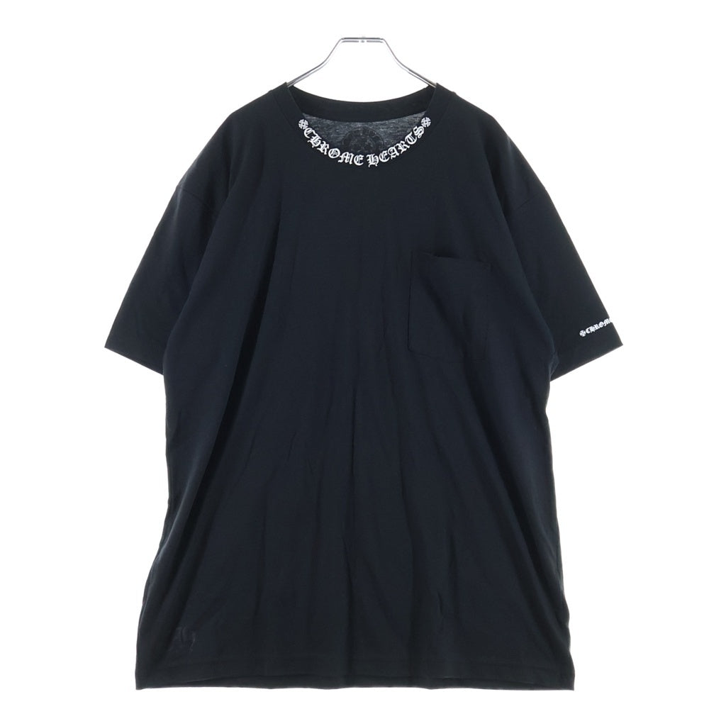 CHROME HEARTS(クロムハーツ) Neck Logo Tee ネックロゴ 半袖Tシャツ カットソー ブラック