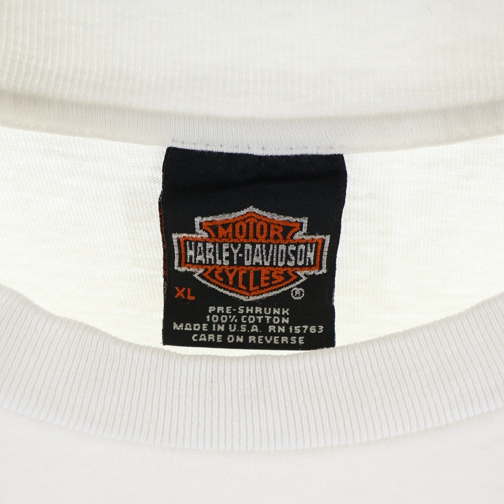 HARLEY DAVIDSON(ハーレーダビッドソン) 90s VINTAGE Blue Flame L/S Tee ヴィンテージ ブルーフレイム アイアンクロス 長袖Tシャツ カットソー ホワイト