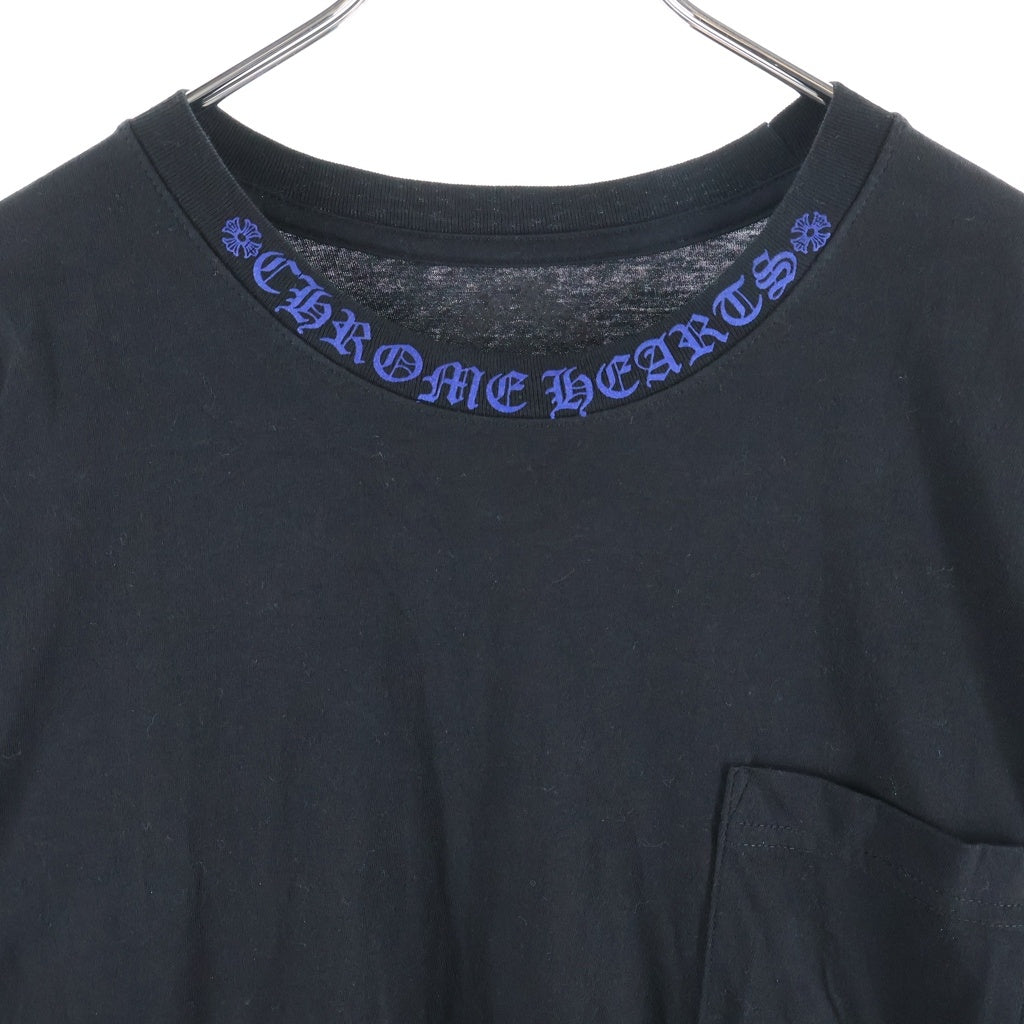 CHROME HEARTS(クロムハーツ) Neck Logo T-Shirt ネックロゴ 半袖Tシャツ カットソー ブラック/ブルー