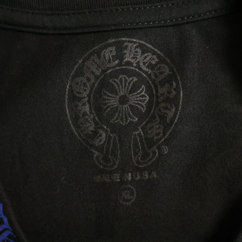 CHROME HEARTS(クロムハーツ) Neck Logo T-Shirt ネックロゴ 半袖Tシャツ カットソー ブラック/ブルー