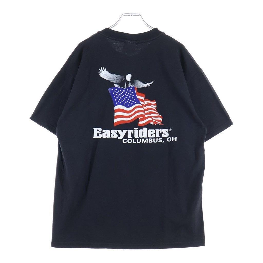 VINTAGE(ヴィンテージ) 1997 EASYRIDERS CHOP & STROKE IT イージーライダース 両面プリント クルーネック半袖Tシャツ カットソー ブラック