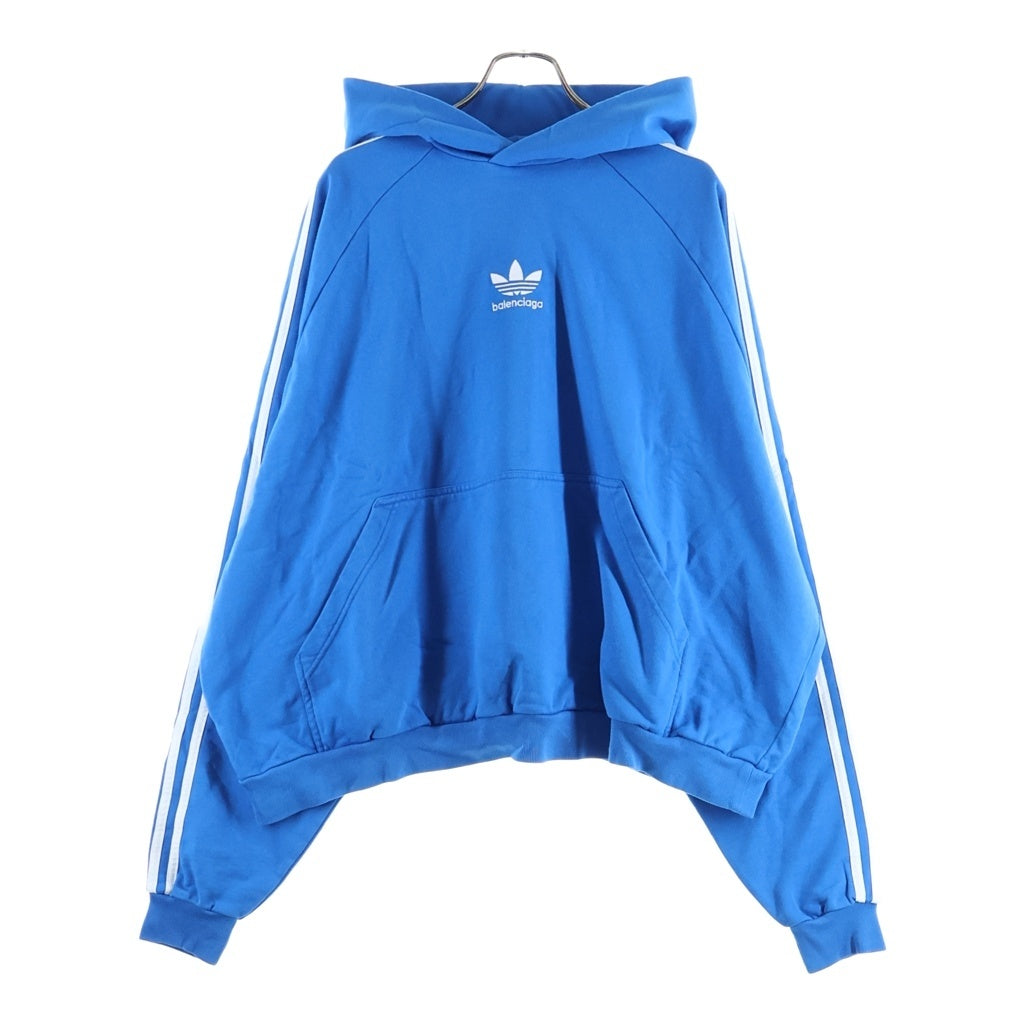 BALENCIAGA(バレンシアガ) 22AW adidas Large Fit Hoodie アディダス プルオーバースウェットパーカー フーディー ブルー 729322 TNVN2