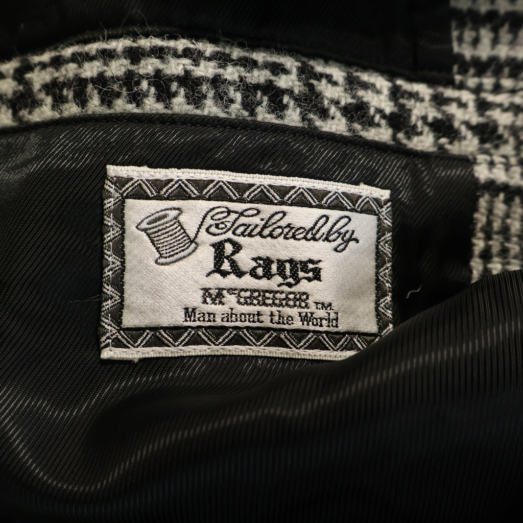 Rags McGREGOR(ラグスマックレガー) 16AW CHECK COAT ロングチェックコート ブラック/ホワイト 211126604