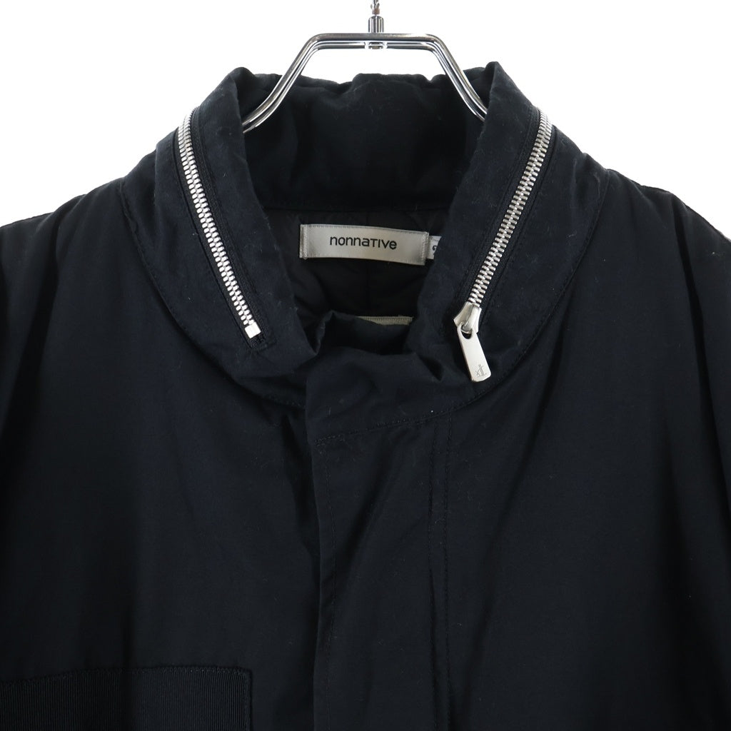 NO BRAND(ノーブランド) ×Rags McGREGOR TROOPER PUFF COAT COTTON TWILL ラグス マックレガー ドローコード モッズコート ブラック NN-JU2851