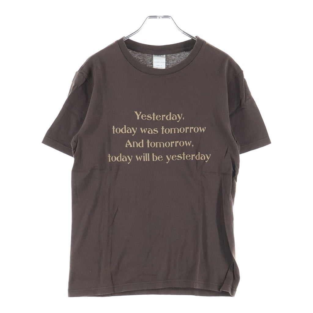 NUMBER (N)INE(ナンバーナイン) 02AW Archive ジョージ期 YESTERDAY プリント 半袖Tシャツ カットソー ブラウン