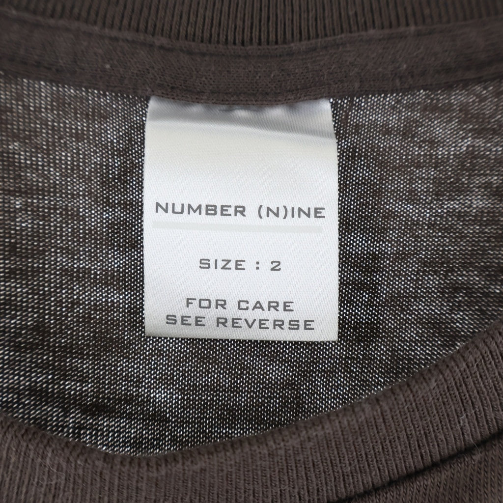 NUMBER (N)INE(ナンバーナイン) 02AW Archive ジョージ期 YESTERDAY プリント 半袖Tシャツ カットソー ブラウン