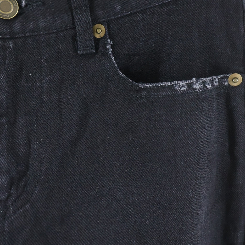 SAINT LAURENT PARIS(サンローランパリ) 15SS Archive Hedi期 Low West Skinny Denim Pants D02 M/SK-LW ローウエスト スキニー クラッシュデニム パンツ ダメージ加工 ブラック UP53 2015 00314