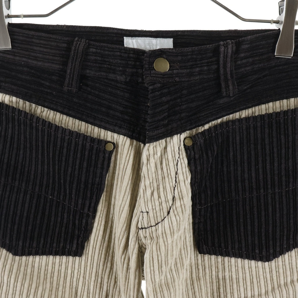 NUMBER (N)INE(ナンバーナイン) 02AW Archive ジョージ期 Corduroy Pants コーデュロイ パンツ バイカラー ブラウン/ベージュ