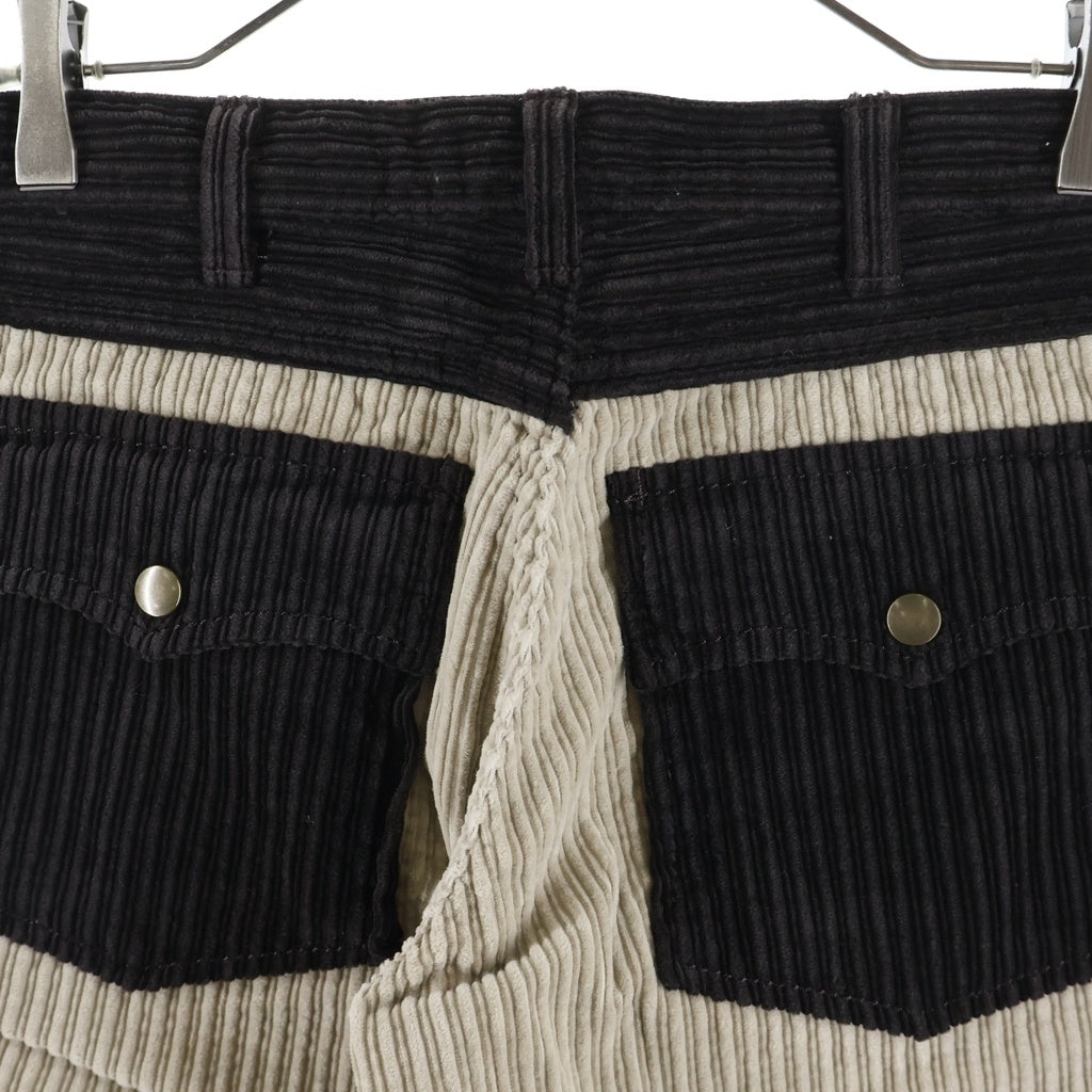 NUMBER (N)INE(ナンバーナイン) 02AW Archive ジョージ期 Corduroy Pants コーデュロイ パンツ バイカラー ブラウン/ベージュ