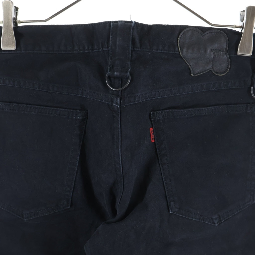 NUMBER (N)INE(ナンバーナイン) 00s Archive 本人期 Zip Design Pants ハート涙パッチ ジップデザイン デニム パンツ ブラック