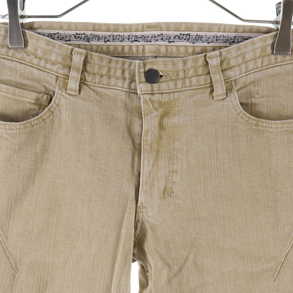 n(n) by NUMBER (N)INE(エヌエヌバイナンバーナイン) 07SS Archive BOUT A BOY期 Straight Pants ハート涙パッチ ストレート パンツ ベージュ