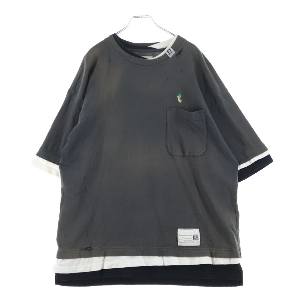 MAISON MIHARAYASUHIRO(メゾンミハラヤスヒロ) Triple Layered T-Shirt トリプルレイヤード 半袖Tシャツ グレー A15TS641