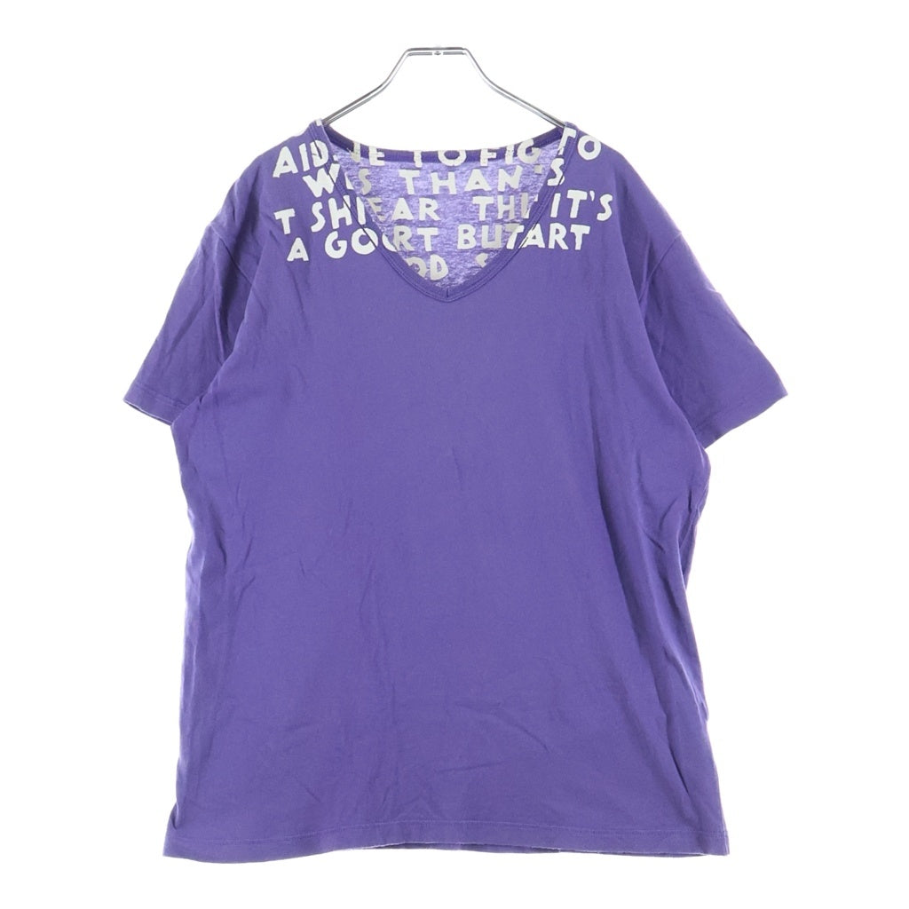 Maison Martin Margiela(メゾンマルタンマルジェラ) 05AW ARCHIVE ここのえ期 エイズT 両面プリント Vネック半袖Tシャツ カットソー パープル 30 XM099