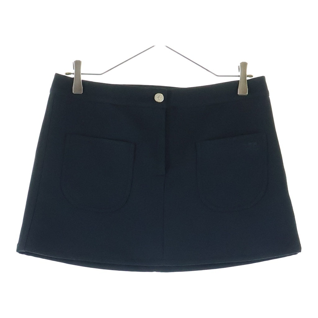 COURREGES(クレージュ) 24AW 2-POCKET TWILL MINI SKIRT ロゴ刺繍 ツイルミニスカート ブラック レディース VESCJU188PL00079999