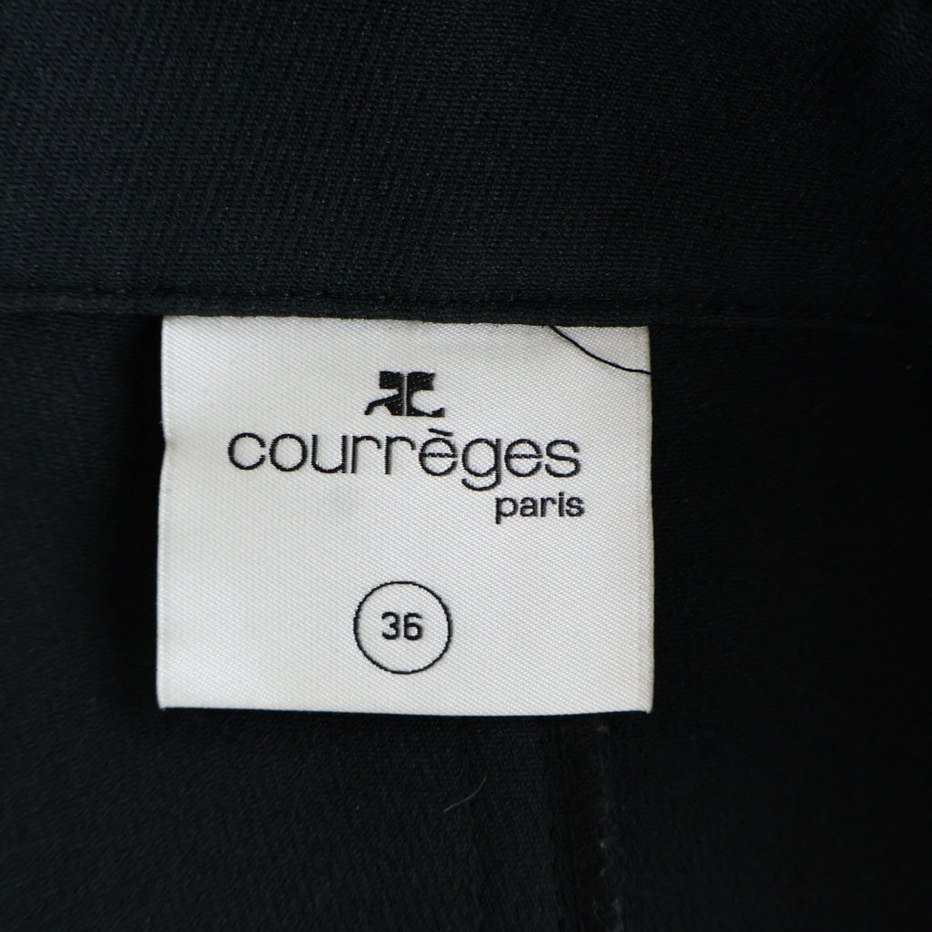 COURREGES(クレージュ) 24AW 2-POCKET TWILL MINI SKIRT ロゴ刺繍 ツイルミニスカート ブラック レディース VESCJU188PL00079999
