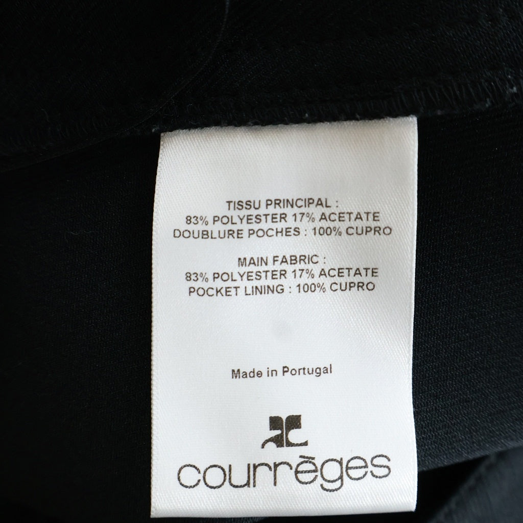 COURREGES(クレージュ) 24AW 2-POCKET TWILL MINI SKIRT ロゴ刺繍 ツイルミニスカート ブラック レディース VESCJU188PL00079999