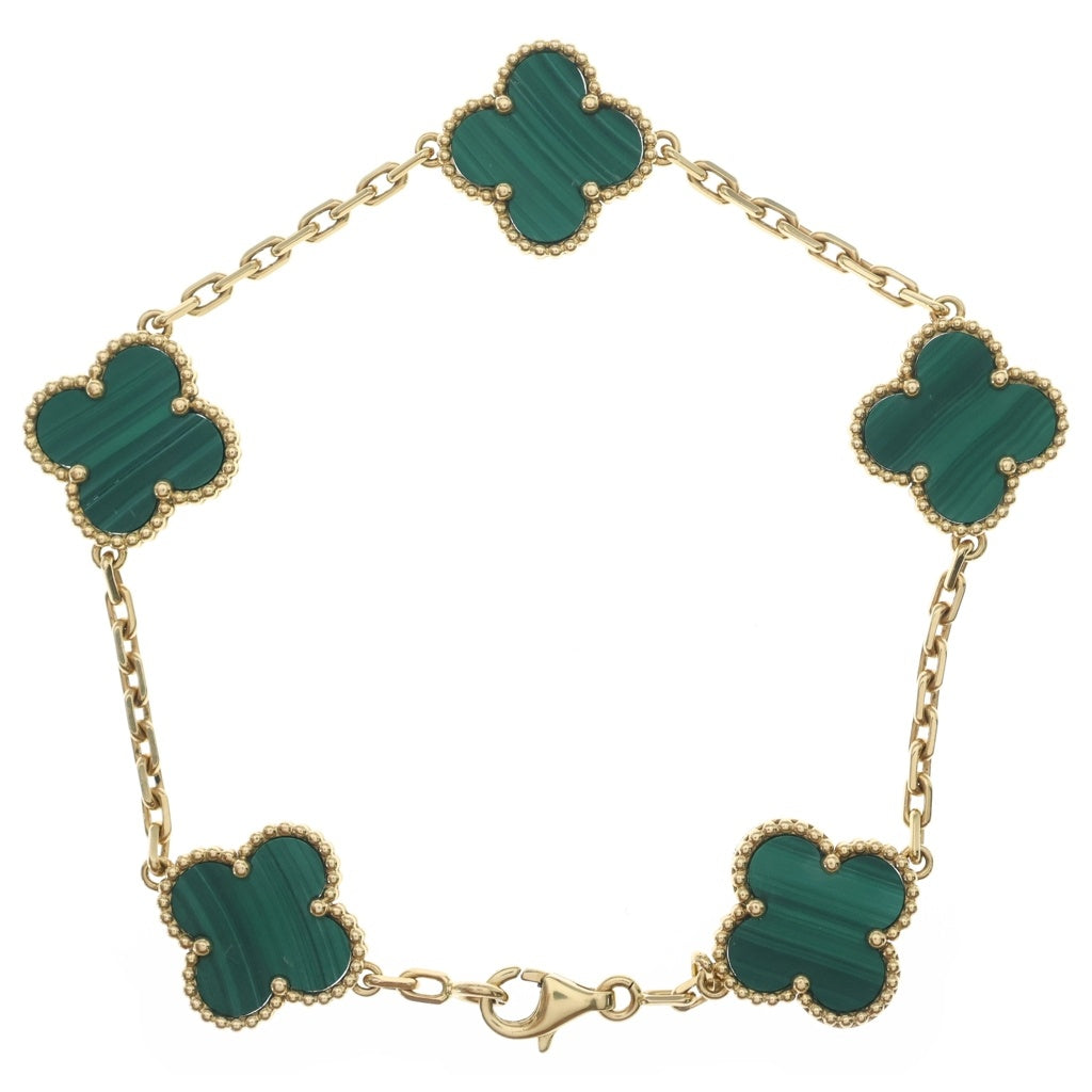 Van Cleef & Arpels(ヴァンクリーフアンドアーペル) 18KYG Vintage Alhambra Bracelet Malachite ヴィンテージアルハンブラ マラカイト ブレスレット イエローゴールド VCARL80900 レディース