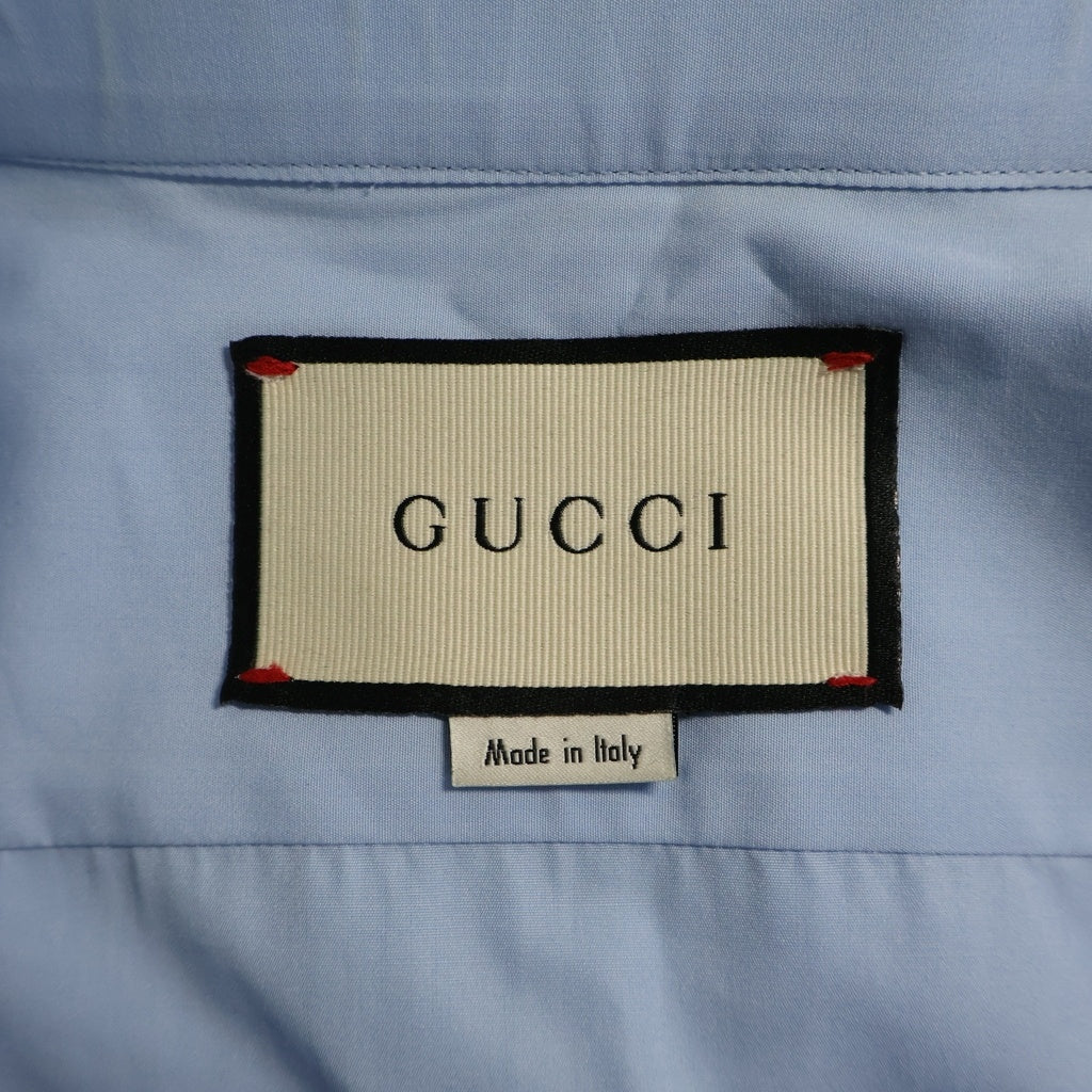 GUCCI(グッチ) 18AW TAILORED SHIRT レギュラーカラー ダブルカフス長袖シャツ ライトブルー 535172