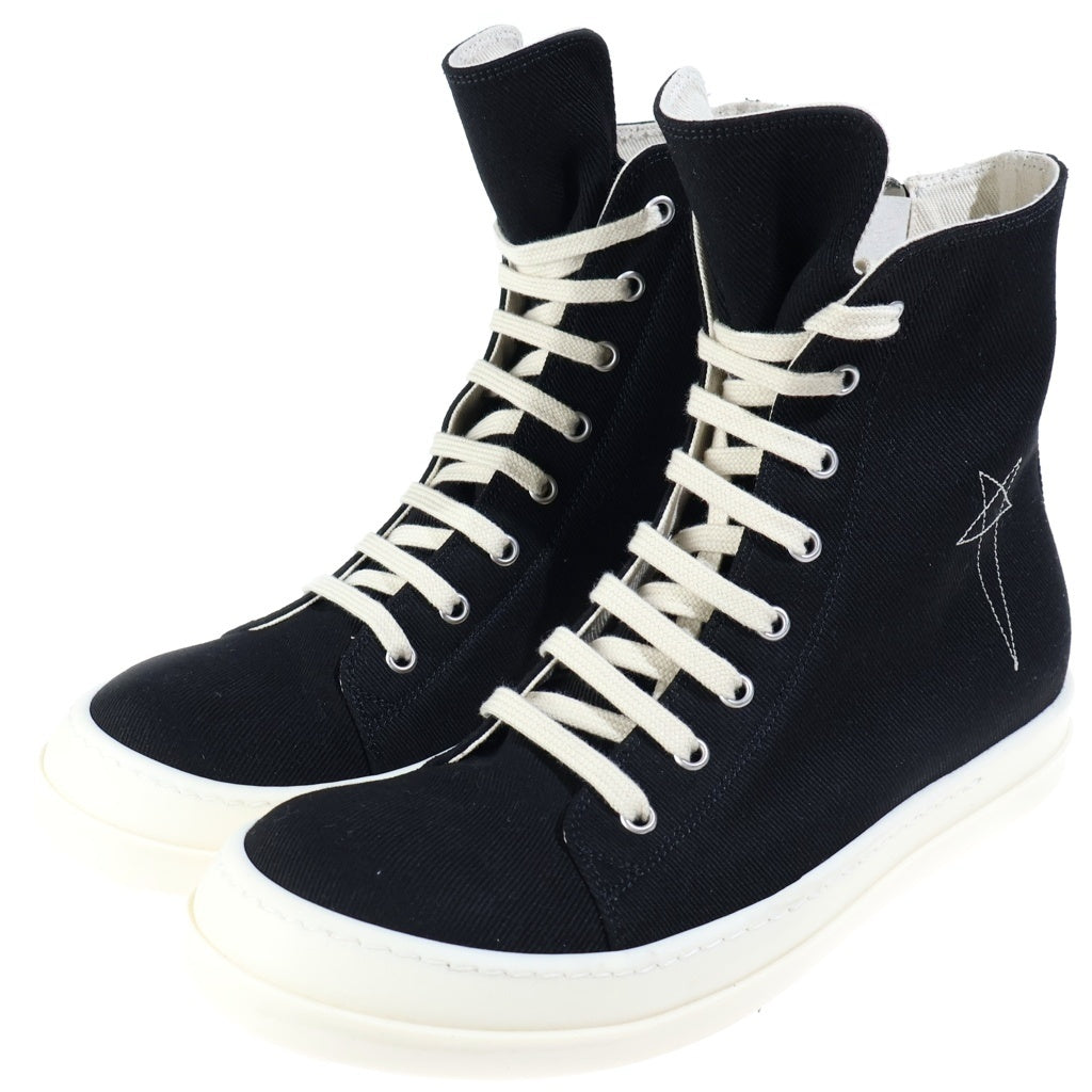 DRKSHDW(ダークシャドウ) 25AW VEGAN SNEAKS ヴィーガン キャンバスハイカットスニーカー ブラック DS02E7807-DOEM8