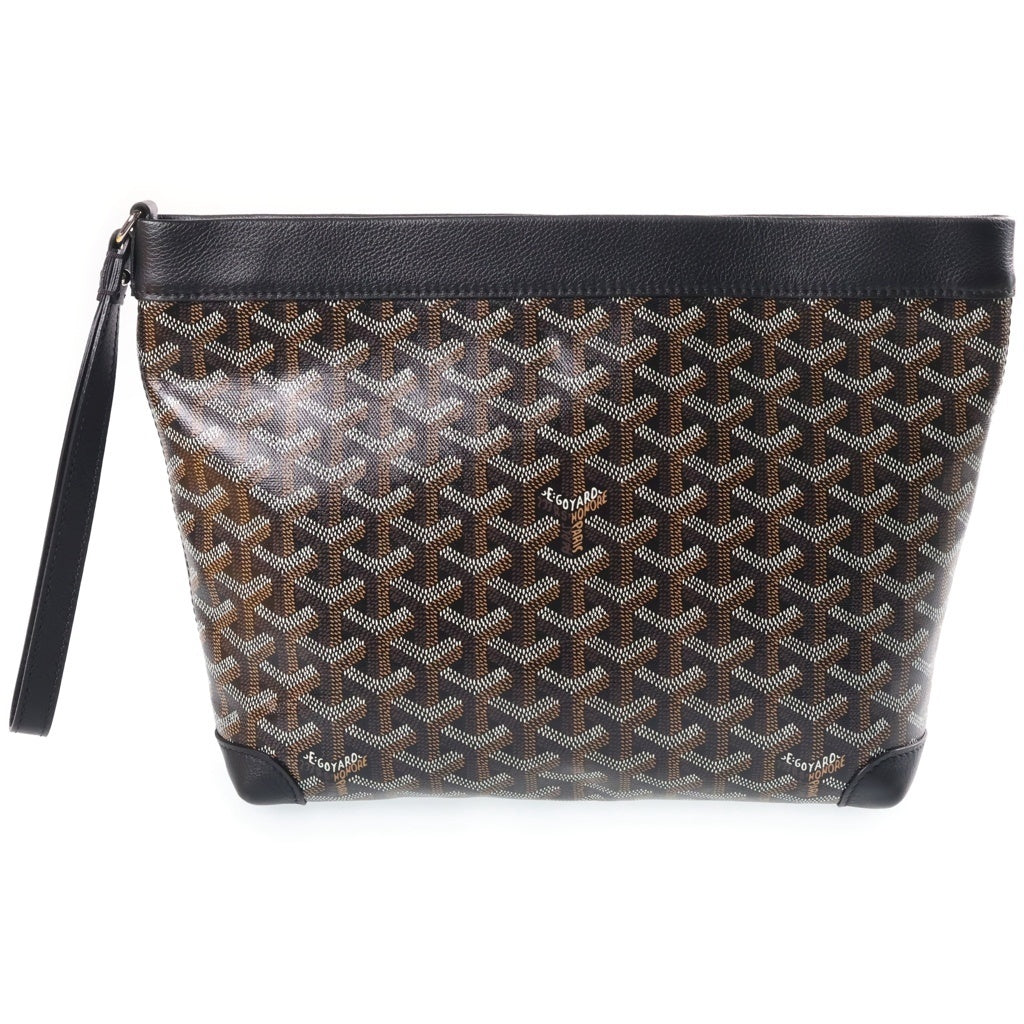 GOYARD(ゴヤール) Conti Pouch コンティポーチ PVCレザーハンドバッグ クラッチバッグ ブラック レディース