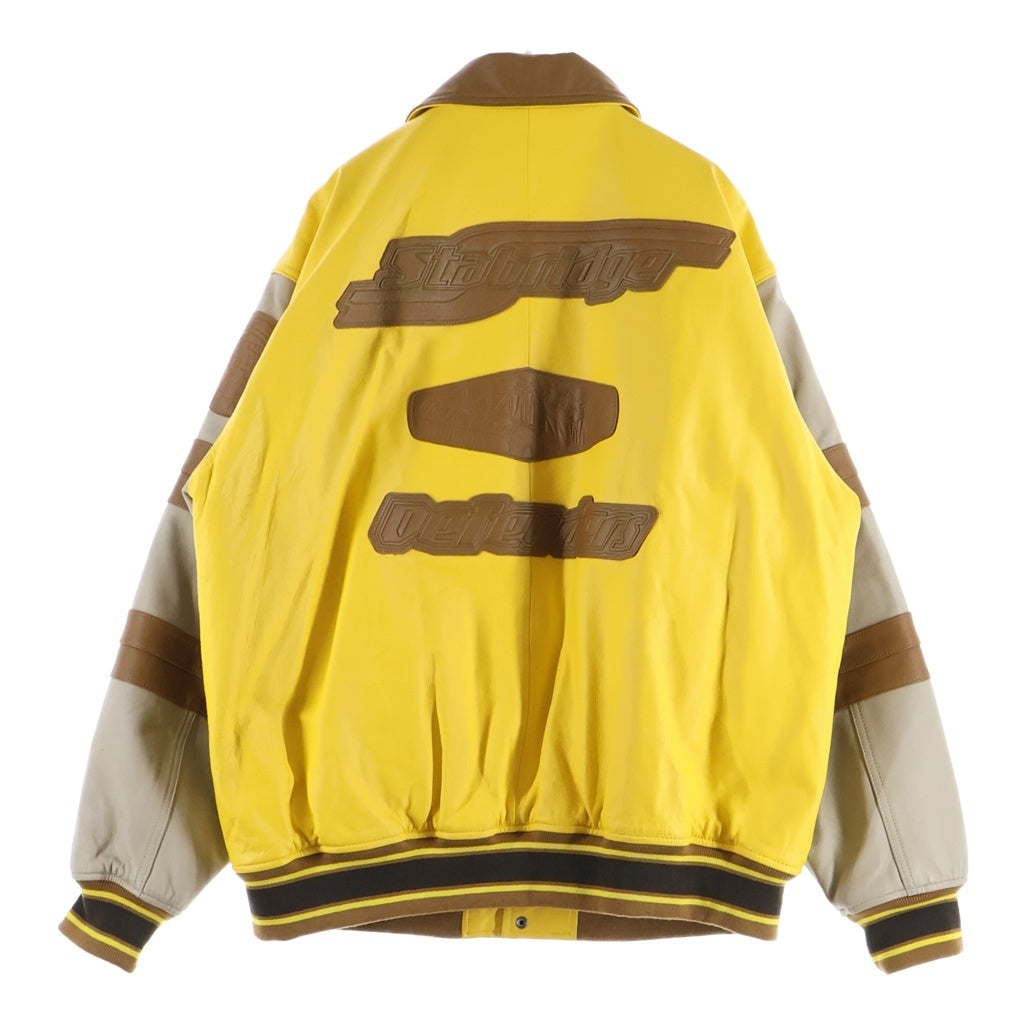 AVIREX(アヴィレックス) × STABRIDGE VARSITY JACKET BRIDGING THE GAP ラムレザーアーム スタジアムジャケット イエロー 783-4250019