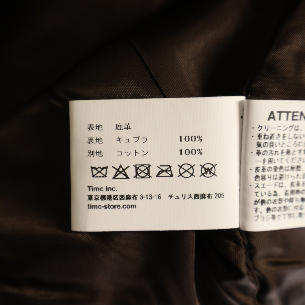 TOKYO INDIANS MC(トーキョー インディアンズ) Timc Inc. Deerskin Jacket ディアスキン コーデュロイカラー ブルゾン ブラウン