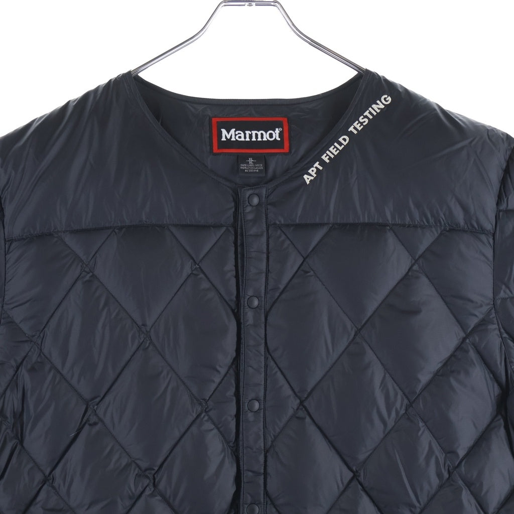 Marmot(マーモット) × STABRIDGE 750FP Down T-Shirt River Stone スタブリッジ スナップボタン ドローコード 半袖ダウン ブラック TSAMD325AP