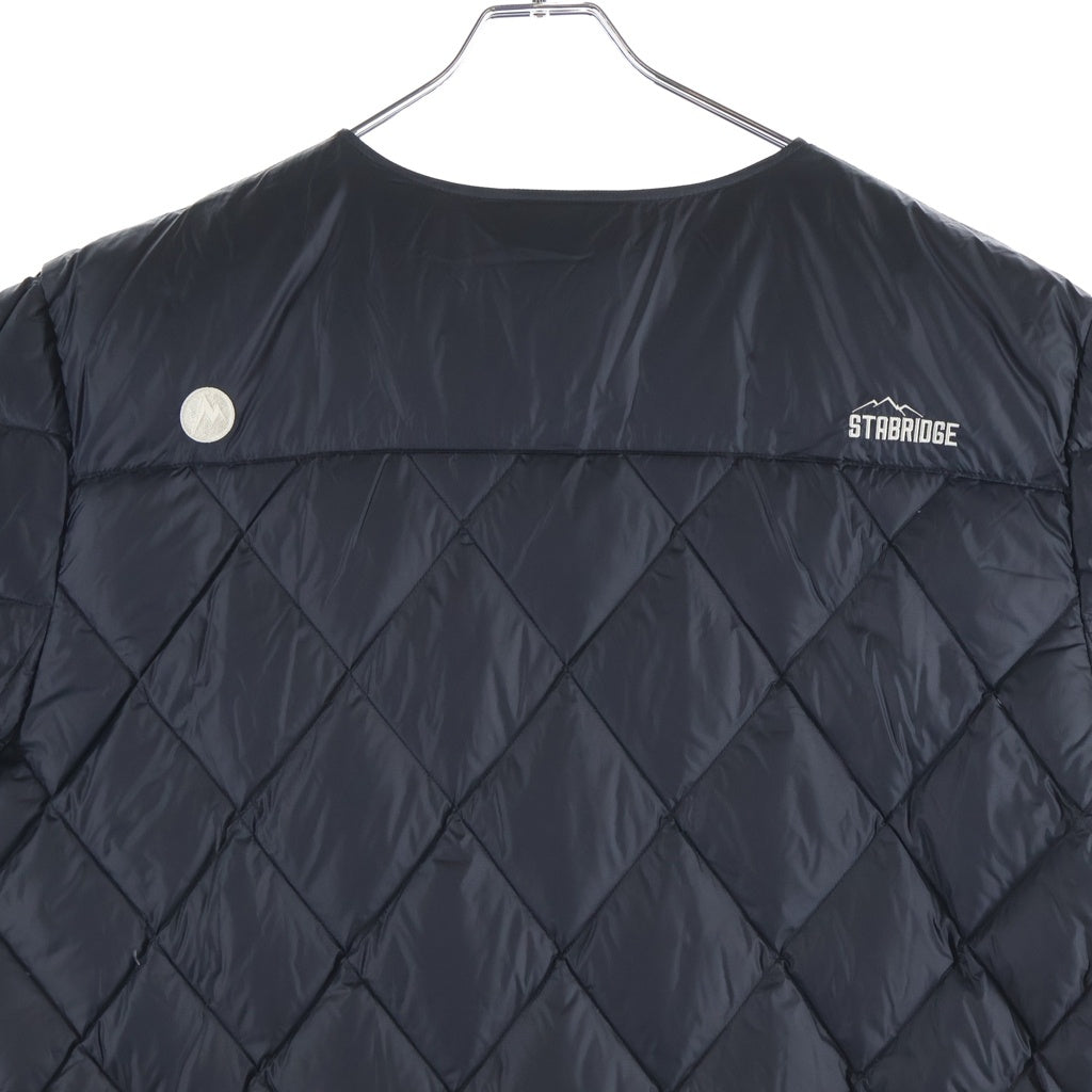 Marmot(マーモット) × STABRIDGE 750FP Down T-Shirt River Stone スタブリッジ スナップボタン ドローコード 半袖ダウン ブラック TSAMD325AP