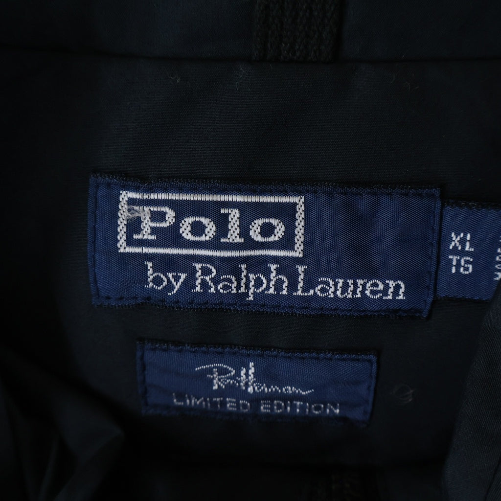POLO RALPH LAUREN(ポロラルフローレン) ドローコード リブ スモールポニー フーデッドダウンジャケット ブラック 710919758002