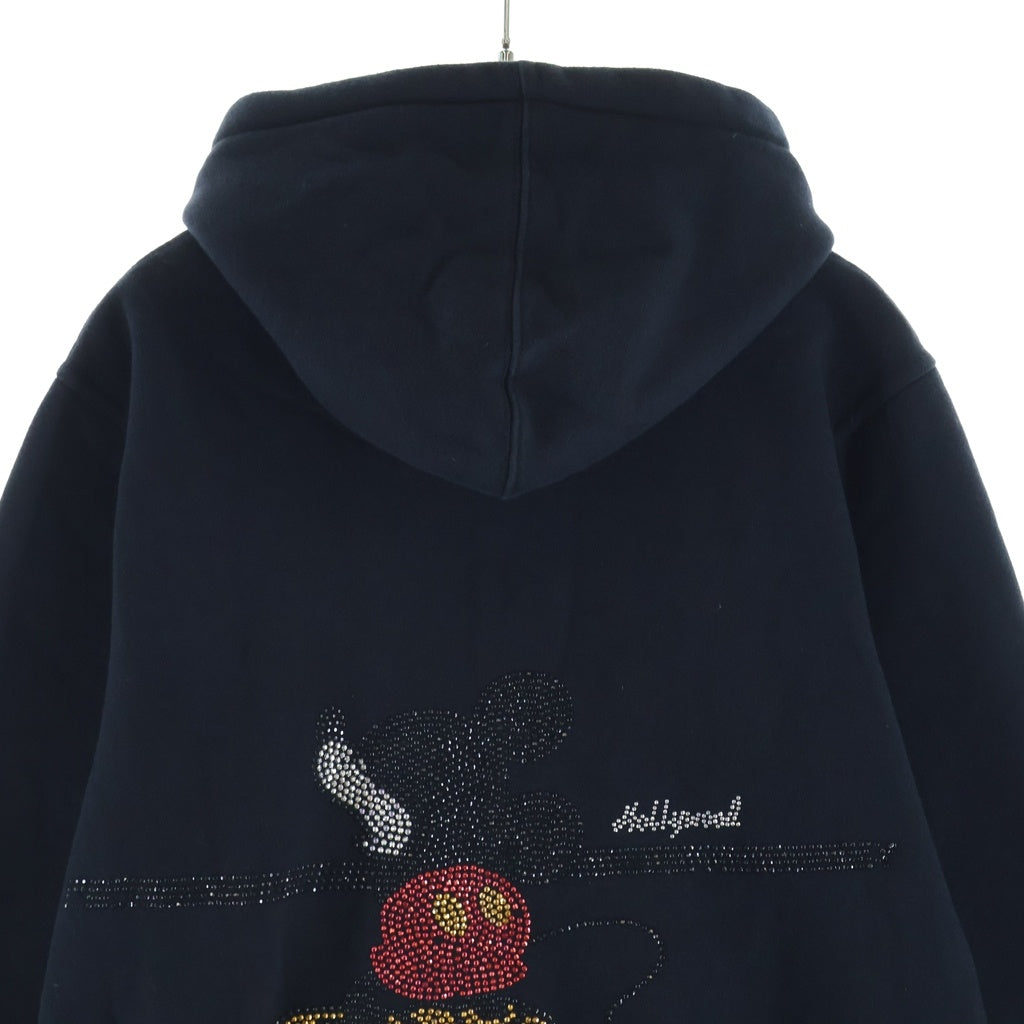 DOLCE & GABBANA(ドルチェアンドガッバーナ) MICKEY MOUSE RHINESTONE HOODIE ミッキーマウス ラインストーン フーディー パーカー ブラック