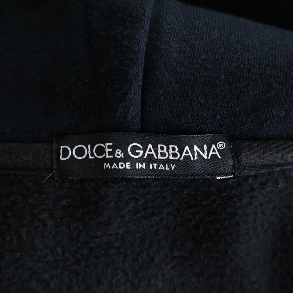 DOLCE & GABBANA(ドルチェアンドガッバーナ) MICKEY MOUSE RHINESTONE HOODIE ミッキーマウス ラインストーン フーディー パーカー ブラック