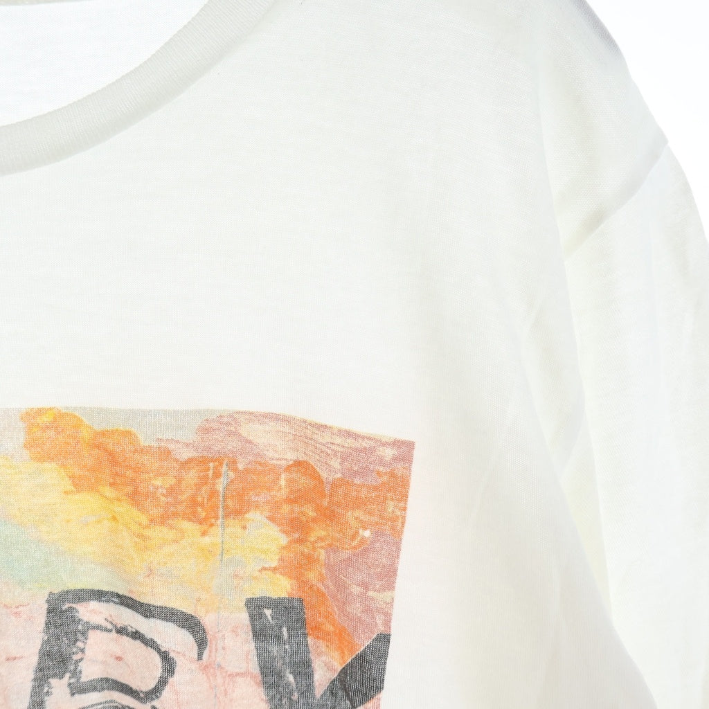 SAINT LAURENT PARIS(サンローランパリ) 16SS Hedi期 BABYプリント コットンクルーネックJ半袖Tシャツ カットソー ホワイト TK60 416625 Y2WW2 9008