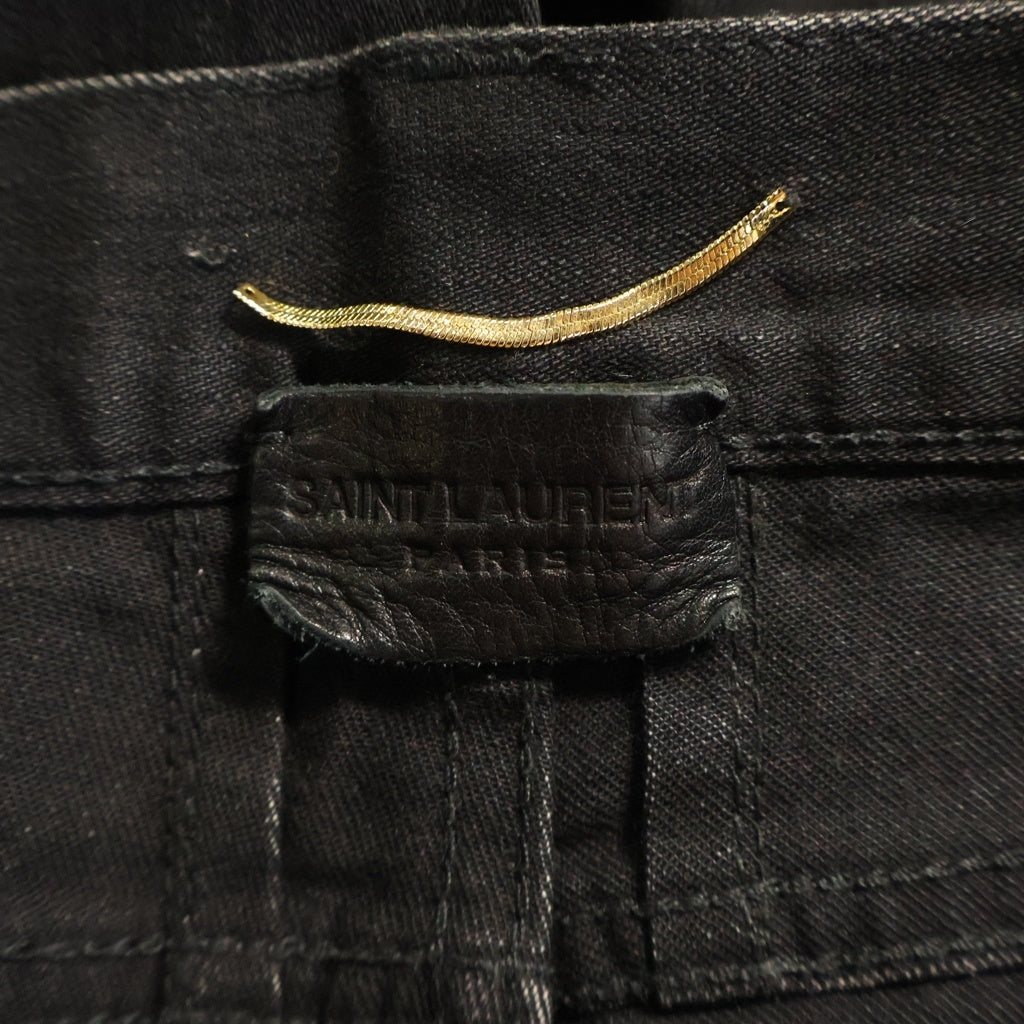 SAINT LAURENT PARIS(サンローランパリ) 13S Hedi期 ハイウエスト ジップフライ スキニーデニム ブラック D03 W/SK-HW