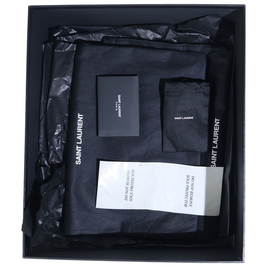 SAINT LAURENT PARIS(サンローランパリ) Leather High Boots レザー ハーネス リング ワイアット ハイカットブーツ ブラック 584699 00EXX 1000