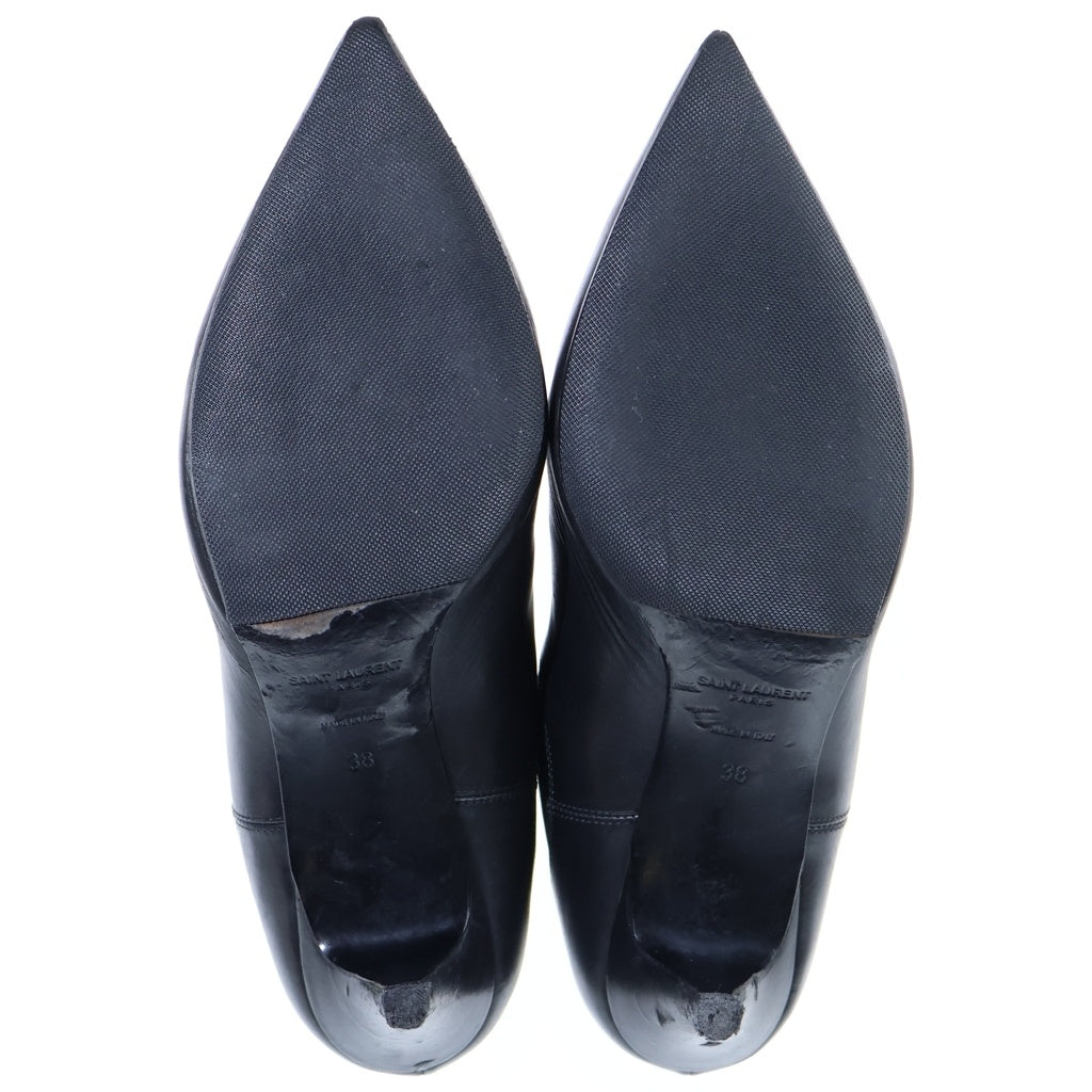 SAINT LAURENT PARIS(サンローランパリ) レザーサイドゴア ポインテッドトゥピンヒールブーツ ブラック レディース 351938 CYU00 1000
