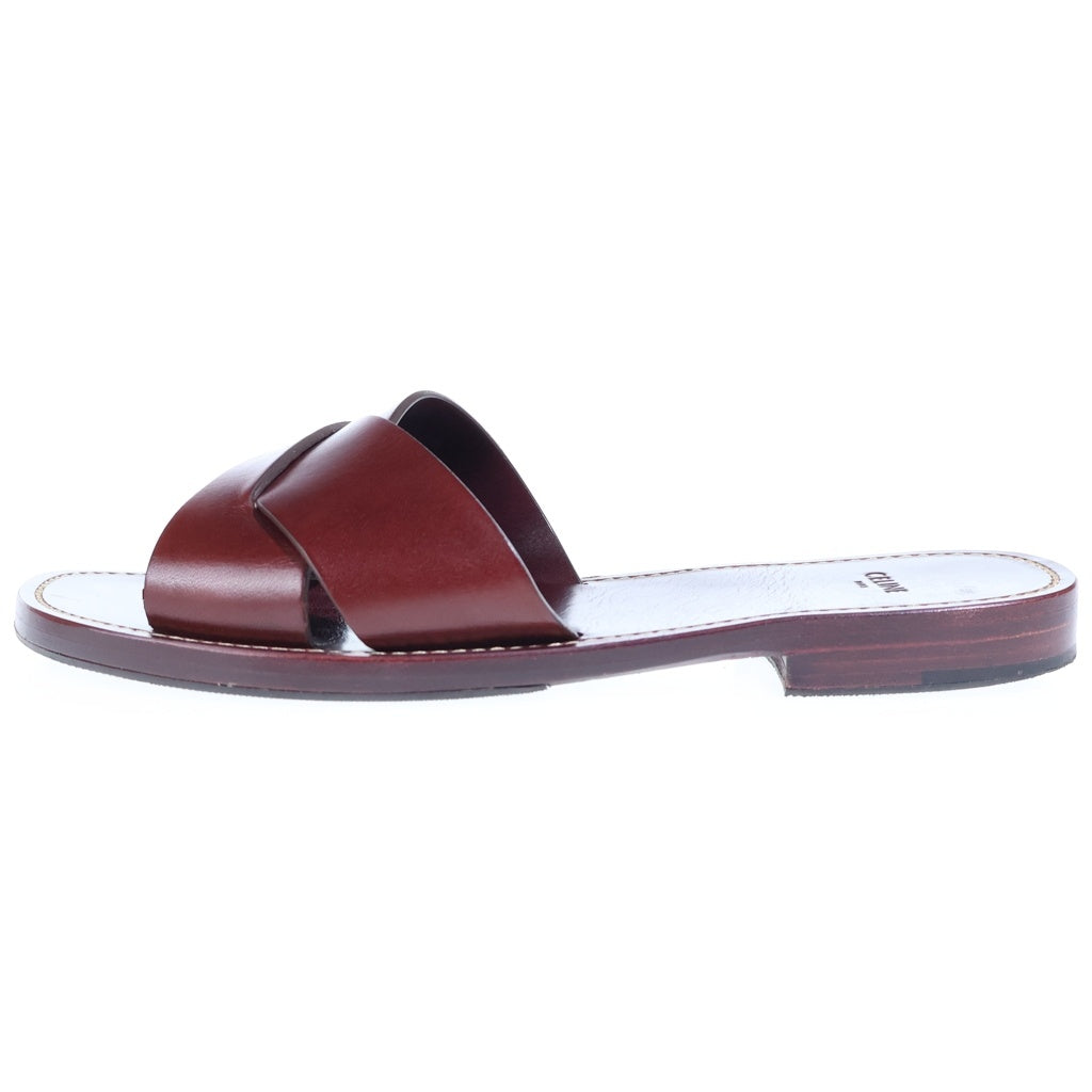 CELINE(セリーヌ) Leather Flat レザー フラットサンダル ボルドー レディース