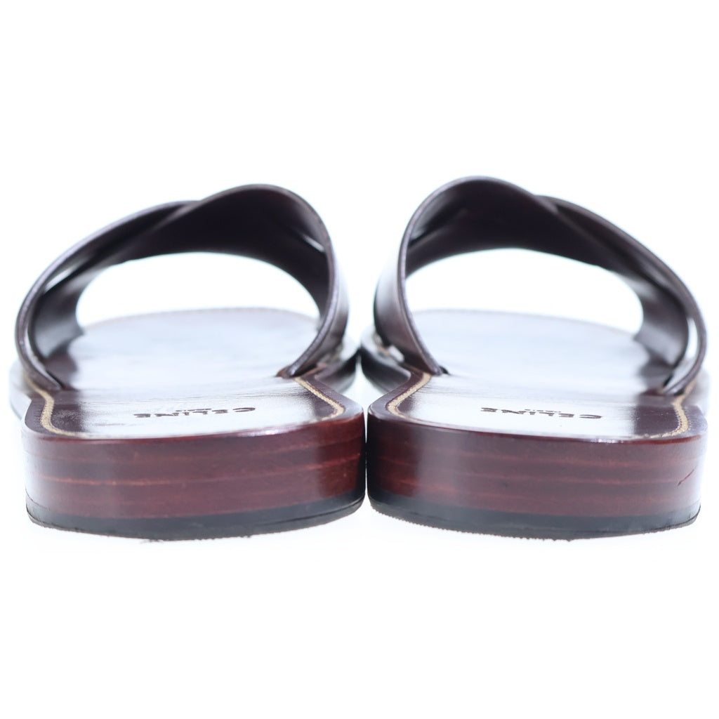 CELINE(セリーヌ) Leather Flat レザー フラットサンダル ボルドー レディース