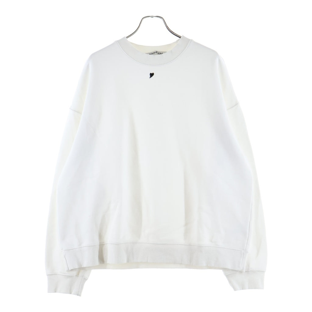 KIMHEKIM(キムヘキム) Heart Embroidered Sweatshirt ハート 刺繍 スウェット トレーナー ホワイト