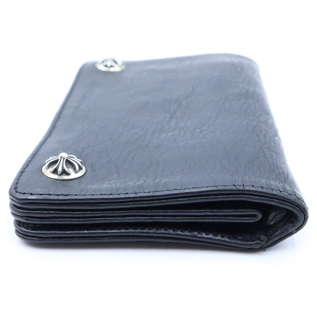 CHROME HEARTS(クロムハーツ) 1ZIP 1ジップ クロスボールボタン レザーウォレット 財布 ブラック BCA362