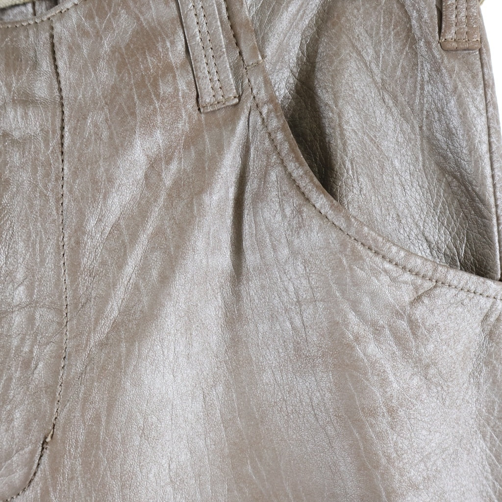 HELMUT LANG(ヘルムートラング) 99AW Archive 本人期 Leather Astro Biker Pants レザー アストロバイカー パンツ シルバー/ピンク