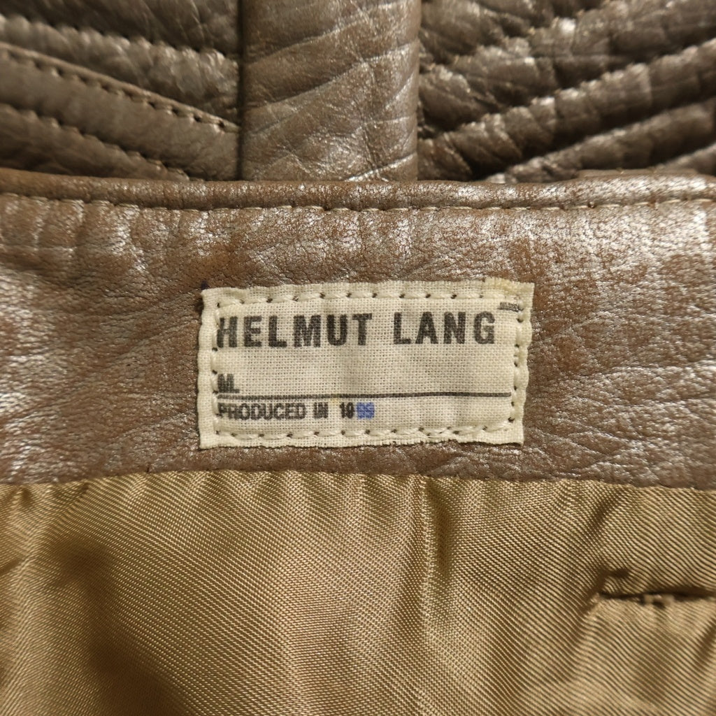 HELMUT LANG(ヘルムートラング) 99AW Archive 本人期 Leather Astro Biker Pants レザー アストロバイカー パンツ シルバー/ピンク