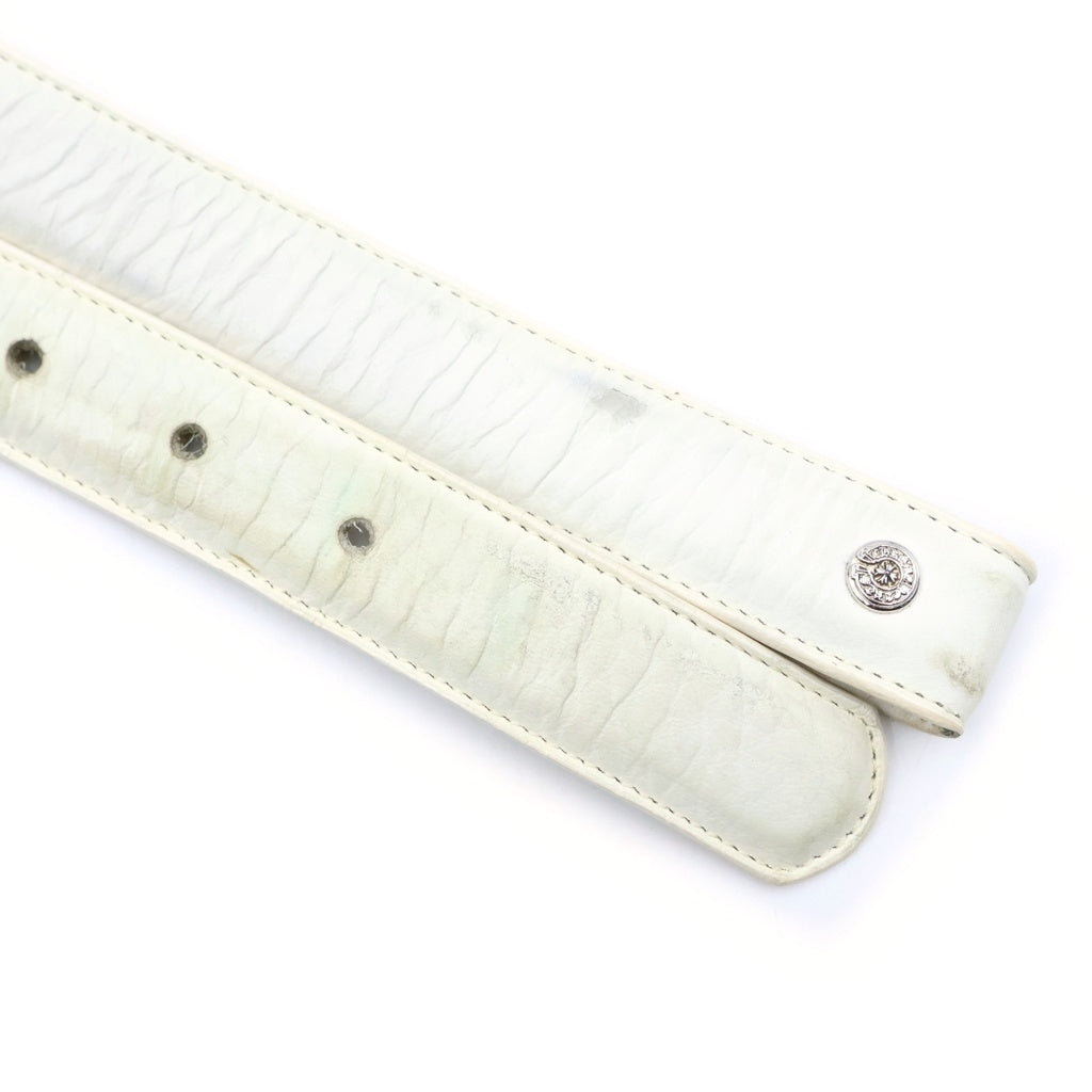 CHROME HEARTS(クロムハーツ) 1.0 STRAP 1.0インチ ホースシューリベッツ レザーベルトストラップ ホワイト