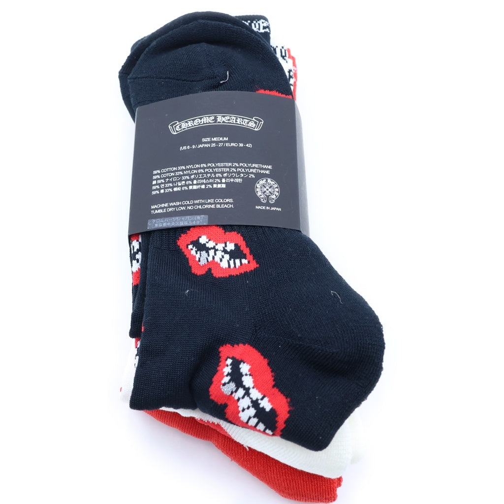 CHROME HEARTS(クロムハーツ) MATTY BOY CHOMPER SOCKS マッティボーイ チョンパーソックス 靴下 レッド/ブラック/ホワイト 3足セット