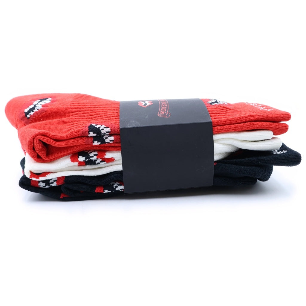CHROME HEARTS(クロムハーツ) MATTY BOY CHOMPER SOCKS マッティボーイ チョンパーソックス 靴下 レッド/ブラック/ホワイト 3足セット