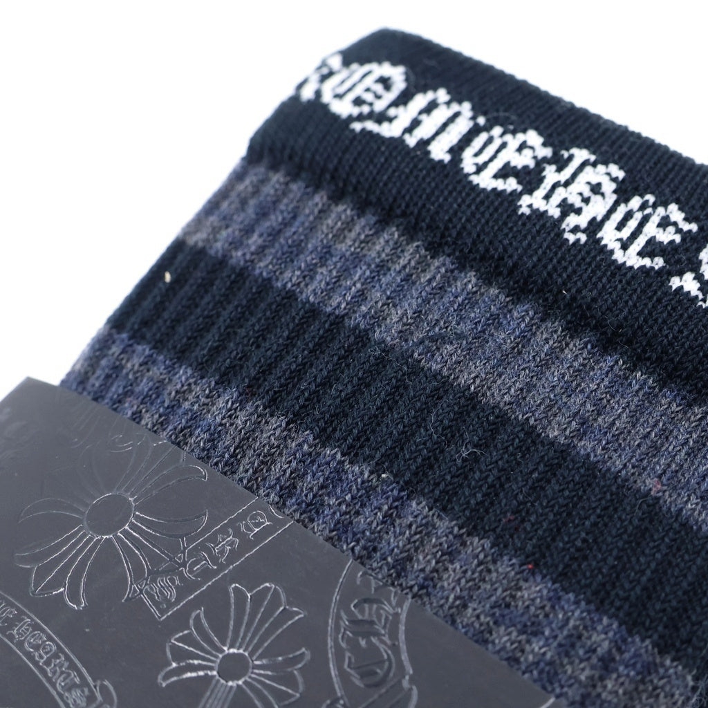 CHROME HEARTS(クロムハーツ) CHプラス刺繍 ボーダー ソックス 靴下 3足セット ブラック/レッド/ホワイト